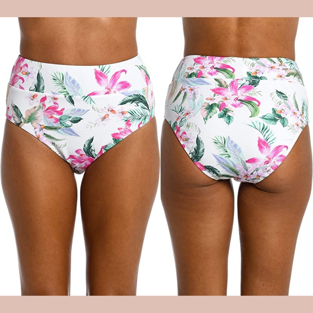 NEW $73 La Blanca [‎ 6 US ] Mystic Palms High Waist Swimsuit Bottom #U1500